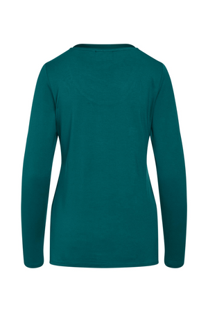 Top Lange Mouw Luyza Uni Deep Sea Blue achter