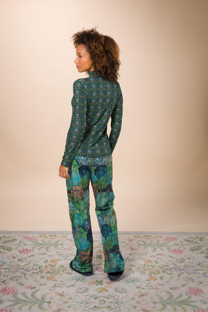 Lange Broek Pip Studio Blake Jardin de Noche Blue model back