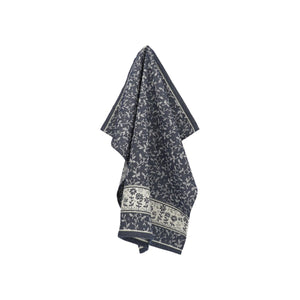 Theedoek Bunzlau Castle Daydream Dark Blue met ophanglus