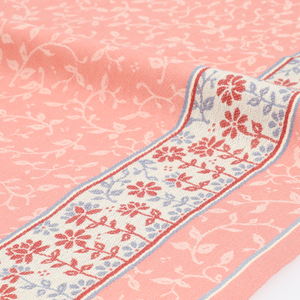 Theedoek Bunzlau Castle daydream Pink rand