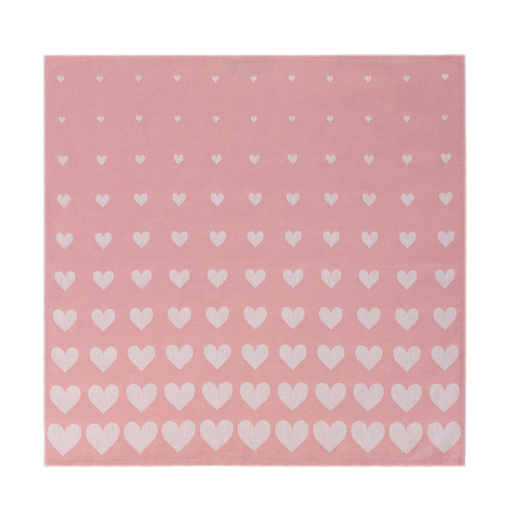 Theedoek Bunzlau Castle Hearts Pink