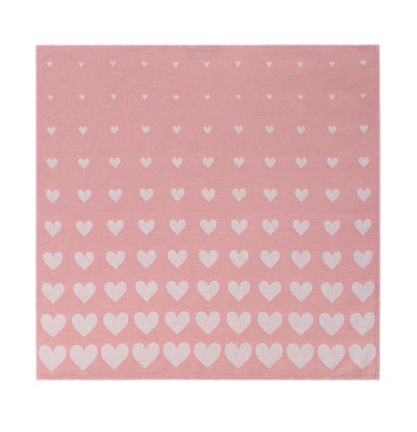 Theedoek Bunzlau Castle Hearts Pink