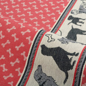 Theedoek Bunzlau Castle Dogs Red detail