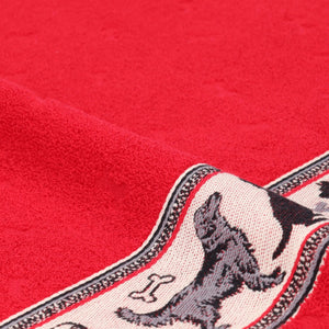 Keukendoek Bunzlau Castle Dogs Red Detail