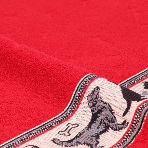 Keukendoek Bunzlau Castle Dogs Red Detail