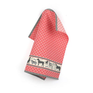 Theedoek Bunzlau Castle Dogs Red