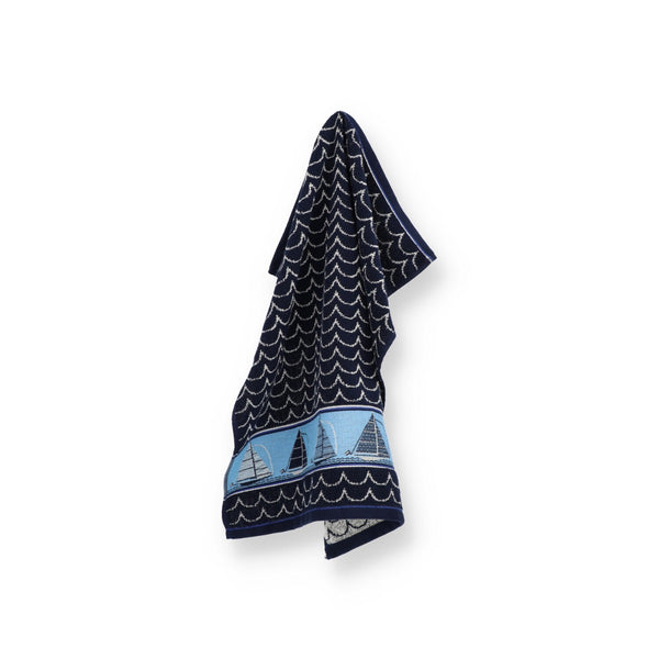 Keukendoek Bunzlau Castle Boat Dark Blue Sfeer