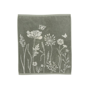 Keukendoek Bunzlau Castle  Wild Flowers Dark Green dessin in geheel