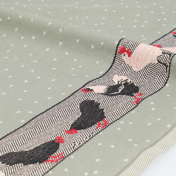 Theedoek Bunzlau Castle Chickens Dark Green