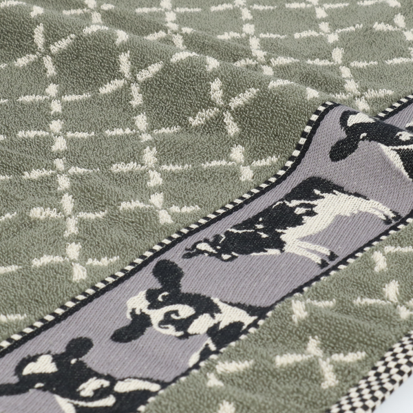 Keukendoek Bunzlau Castle Cow Dark Green detail