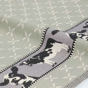 Theedoek Bunzlau Castle Cow Dark Green detail