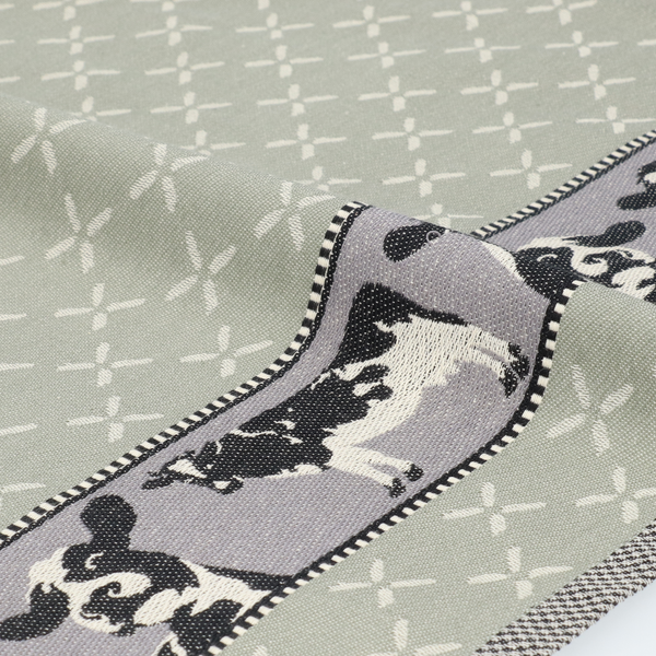 Theedoek Bunzlau Castle Cow Dark Green detail