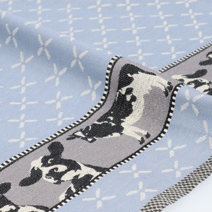 Theedoek Bunzlau Castle Cows Grey Blue