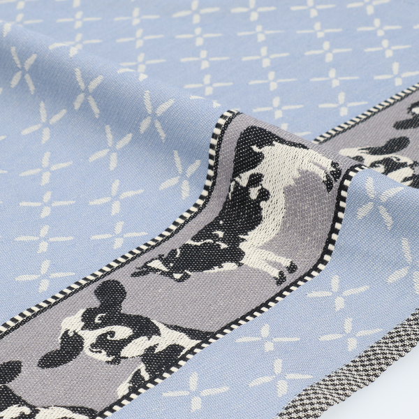 Theedoek Bunzlau Castle Cows Grey Blue