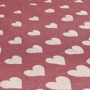 Bunzlau Castle Theedoek Hearts Burgundy GOTS