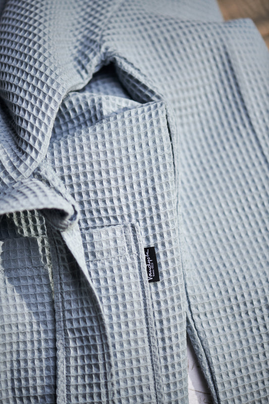 Wafel Badjas Vandyck Biarritz Light Blue