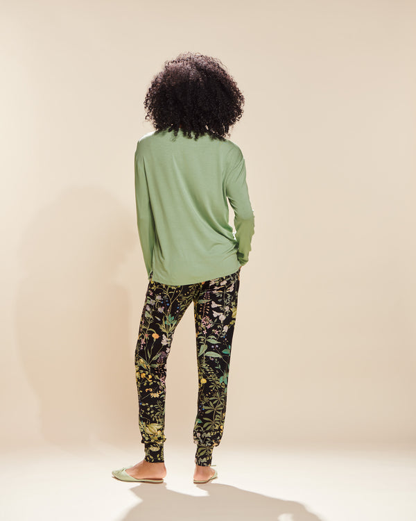 Top lange Mouw Essenza Denna Basil Green