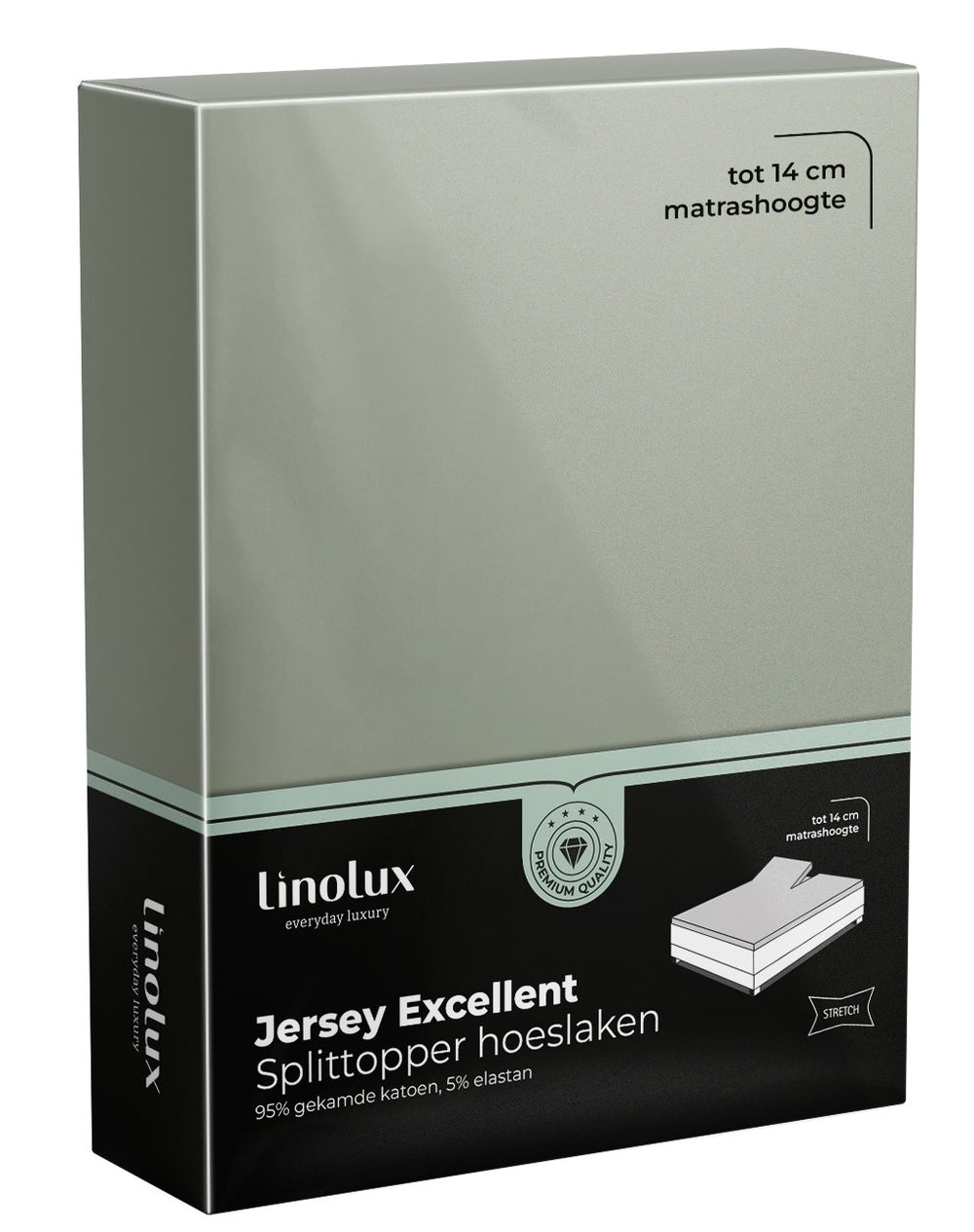 Splittopper Hoeslaken Linolux Jersey Excellent Light Green