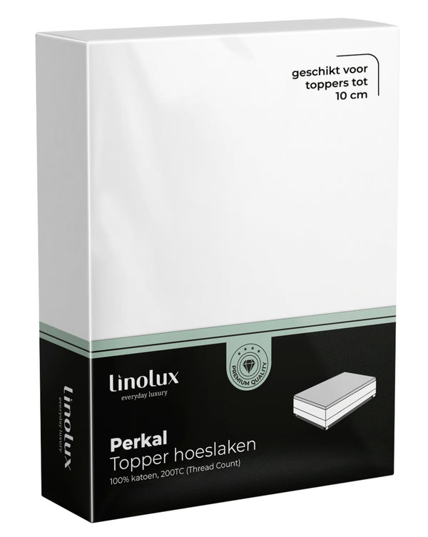 Topper Hoeslaken Linolux Perkal White