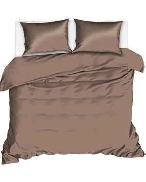 Dekbedovertrek Livello Uni Satijn Brown