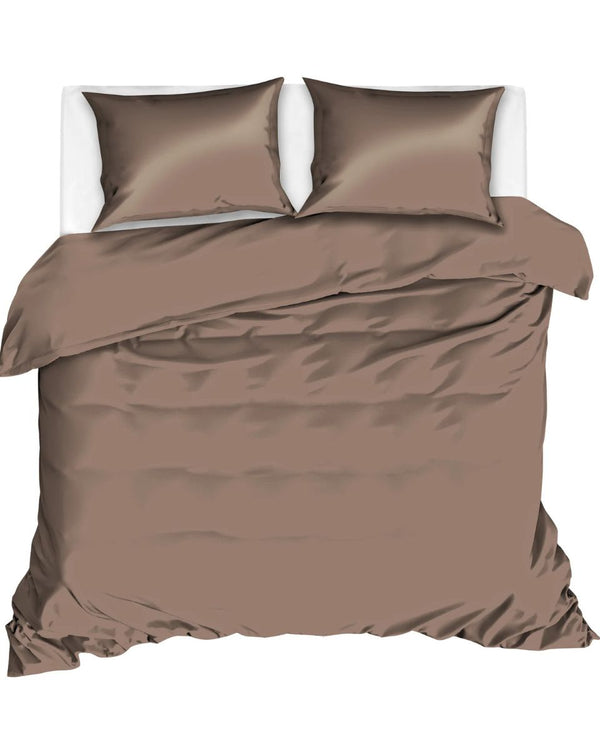 Dekbedovertrek Livello Uni Satijn Brown