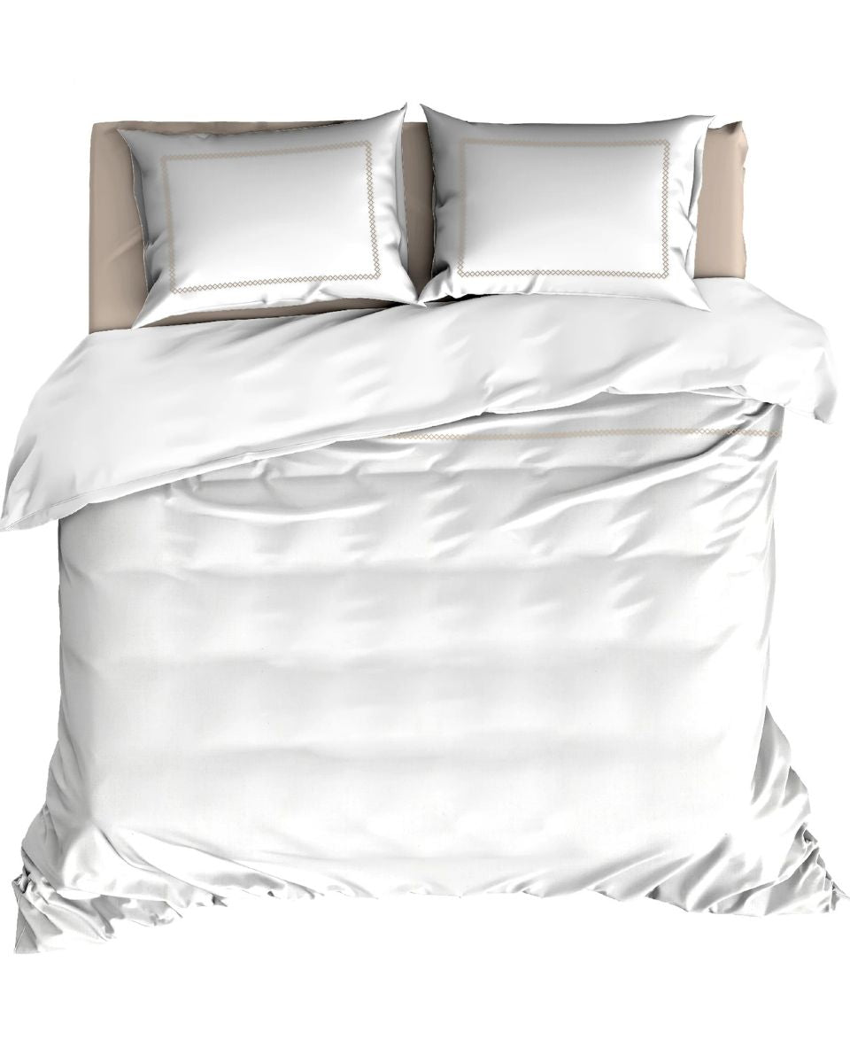 Dekbedovertrek Livello Zigzag White/Stone