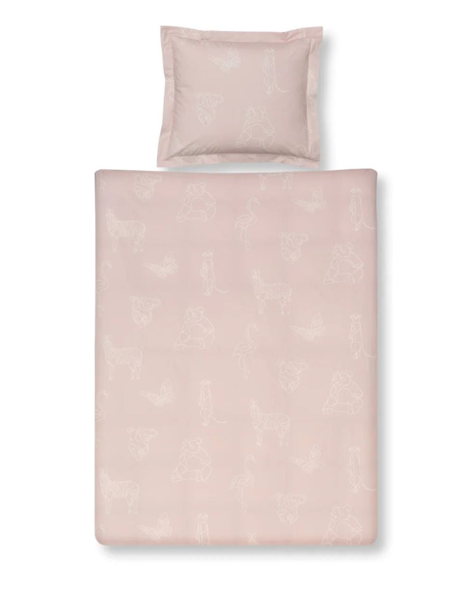 Kinderdekbedovertrek Vandyck Animal Kids Sepia Pink