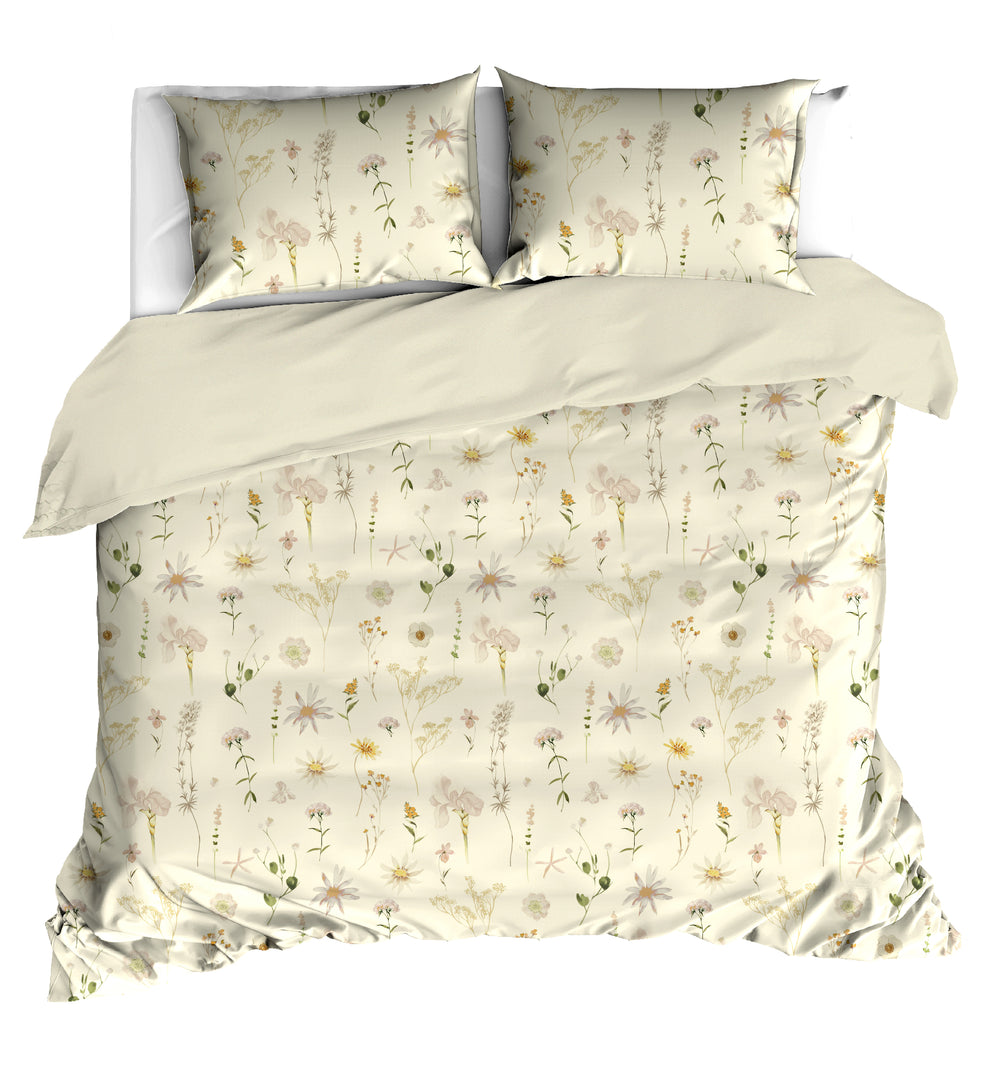 Linolux Dekbedovertrek Winter Flowers Sand