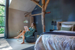 Dekbedovertrek Livello Aquarelle Blue met badjas Tezza