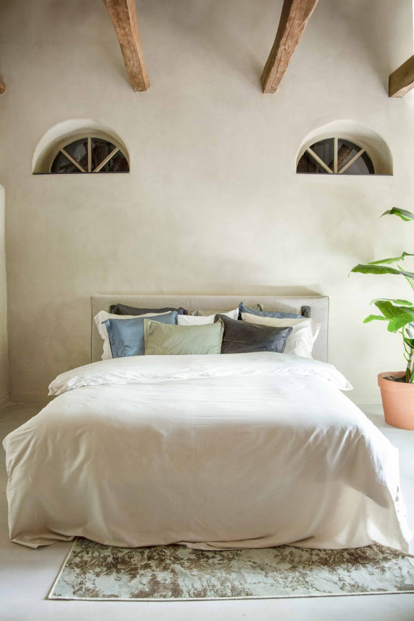 Dekbedovertrek Livello Uni Satijn Sand sfeer