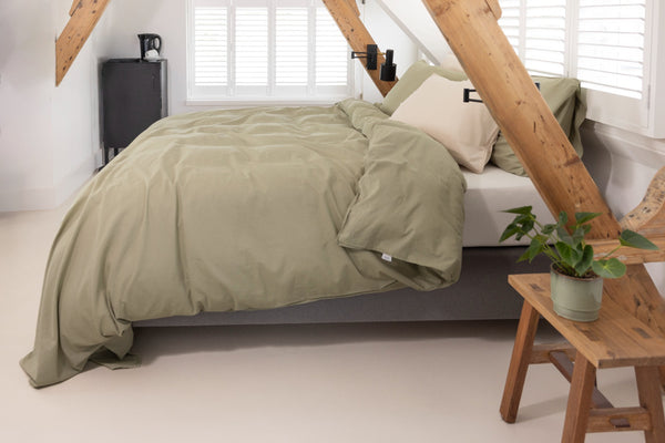 Dekbedovertrek Linolux Washed Cotton Moss mood