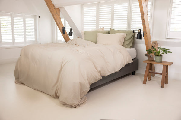 Dekbedovertrek Linolux Washed Cotton Sand mood