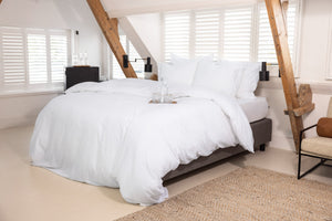 Dekbedovertek Linolux Washed Cotton White mood