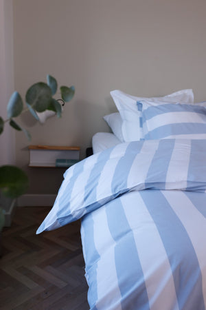 Dekbedovertrek Livello Beach Stripe Blue voorstaand