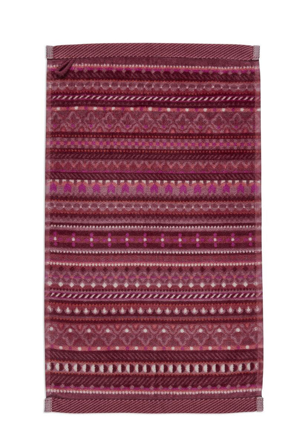 Gastendoek Pip Studio Geometric Print Dark Pink