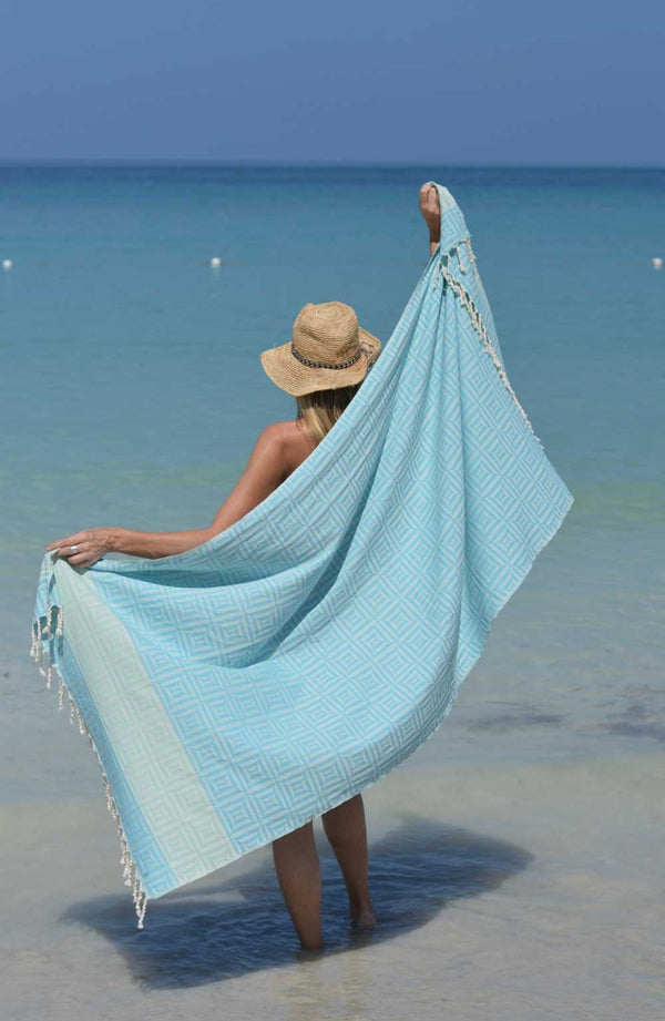 Hamamdoek Zusenzomer Square Turquoise model