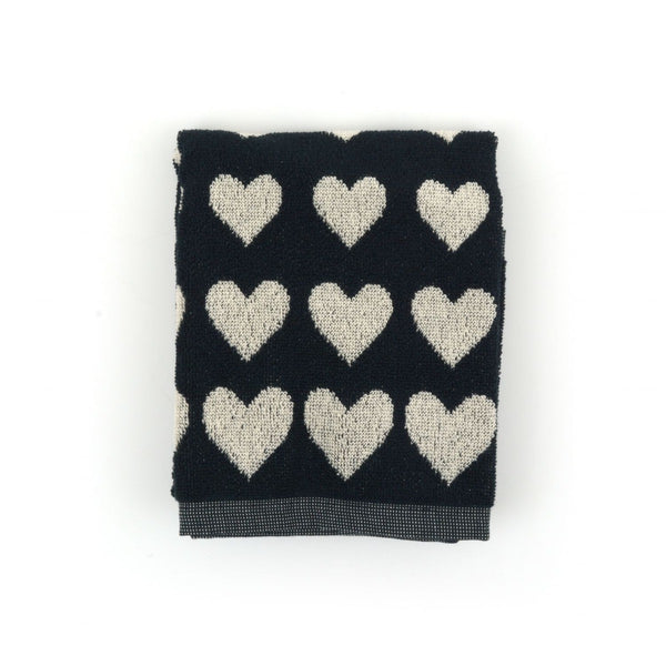 Keukendoek Bunzlau Castle Hearts Black close up