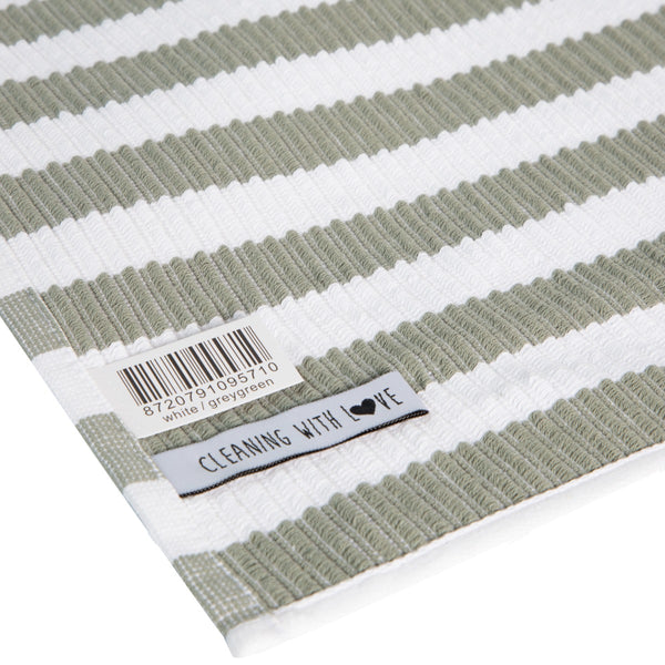 Vaatdoek Livello White/Grey Green label