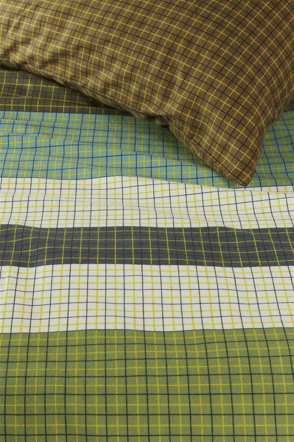 Dekbedovertrek Beddinghouse Juno Green Flanel detail