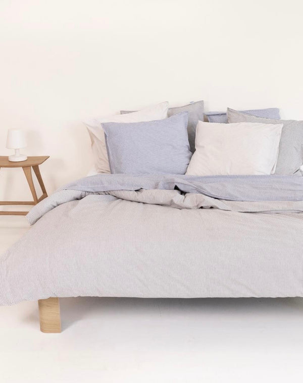 Dekbedovertrek Linolux Vintage Stripe Stone sfeer