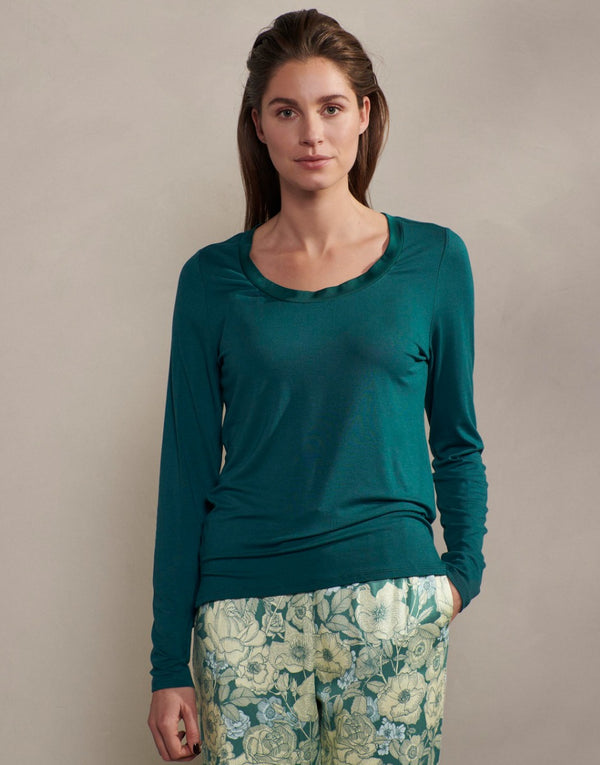 Top Lange Mouw Luyza Uni Deep Sea Blue model