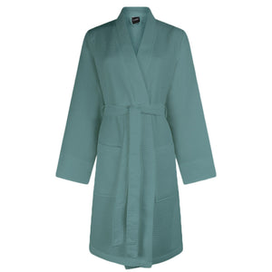 Wafel badjas Linolux Nature Short Mineral Blue