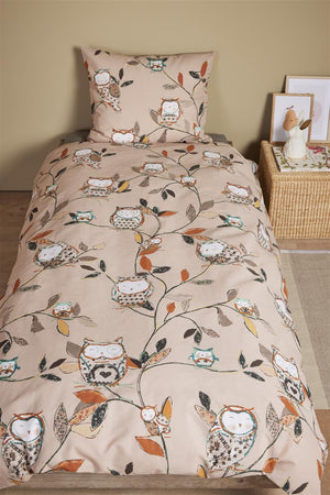 Kinder Dekbedovertrek Beddinghouse Owlsome Pink voorstaand