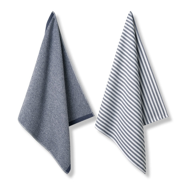 Keukendoek en Theedoek Set Vandyck Pure Blue Ink hangend