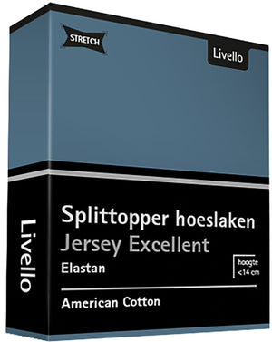Splittopper Hoeslaken Livello Excellent Jersey Bleu