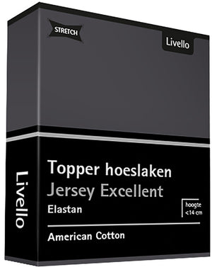 Topper Hoeslaken Stretch Excellent Dark Grey