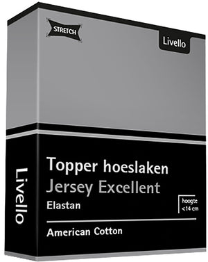 Topper Hoeslaken Stretch Excellent Light Grey