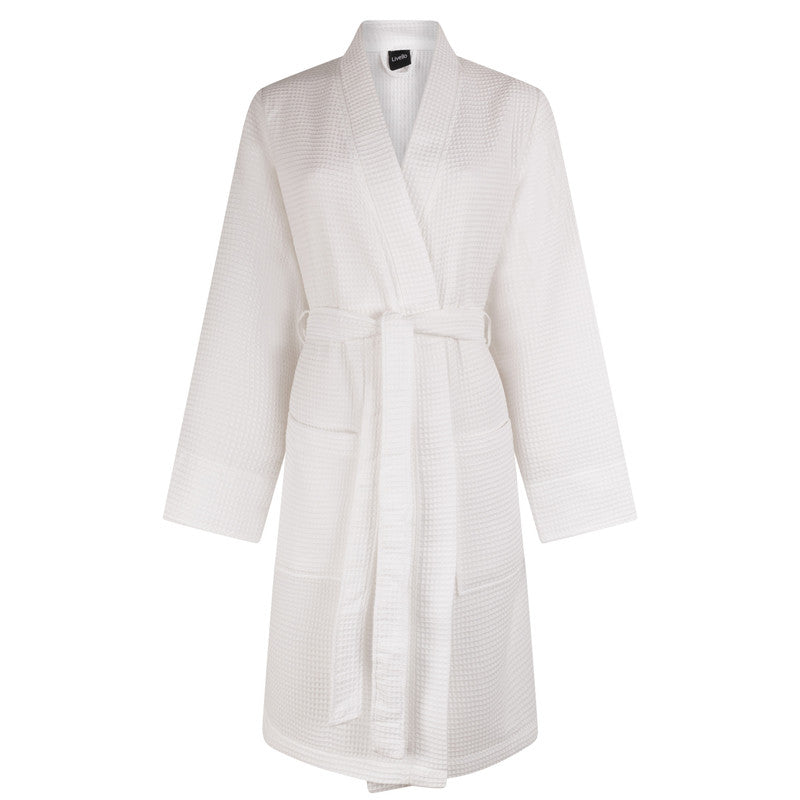 Wafel badjas kort Livello  Nature White