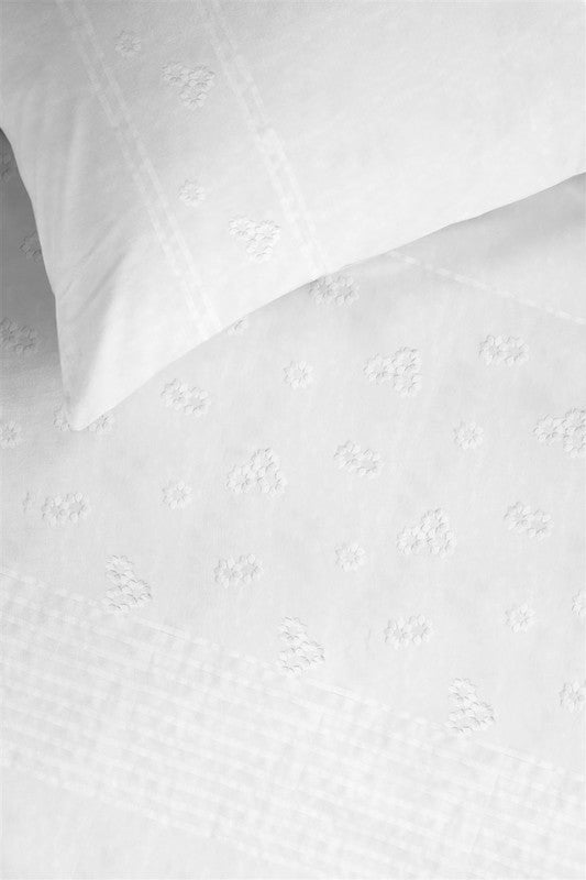 Dekbedovertrek Livello Emily Wit detail
