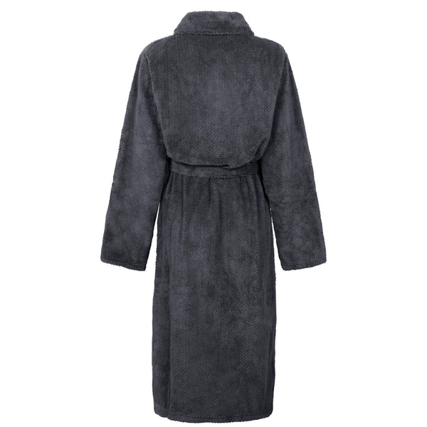 Fleece Badjas Livello Calvin Dark Grey achterkant